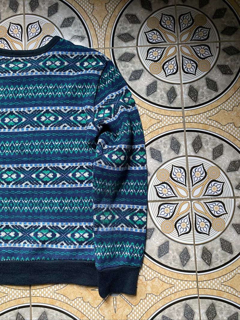 TOPTEN Fair Isle Knit Sweater Nordic Pattern Crewneck Pullov, foto 6