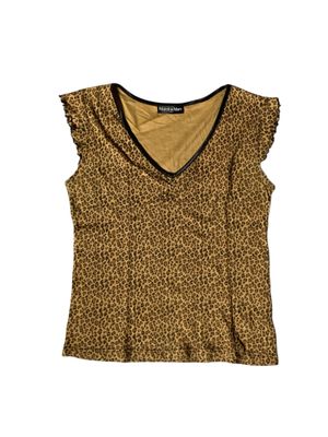 Match&more leopard skin pattern v neck t shirt
