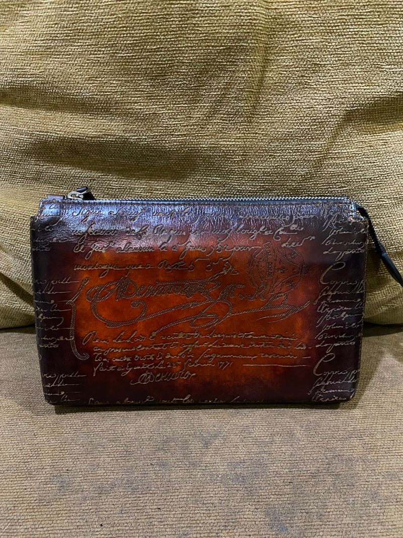 Handbag berluti brown leather kaligrapi, foto 2