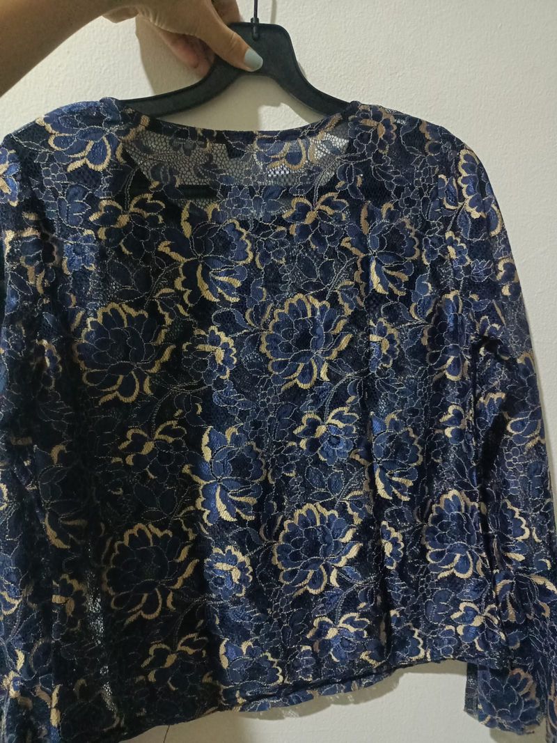 Navy Gold Premium Lace Top 💙✨, foto 2