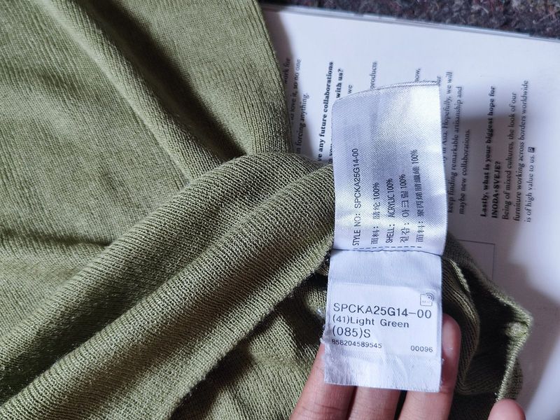 Plain V Neck Knitted Blouse
- Light Green, foto 4