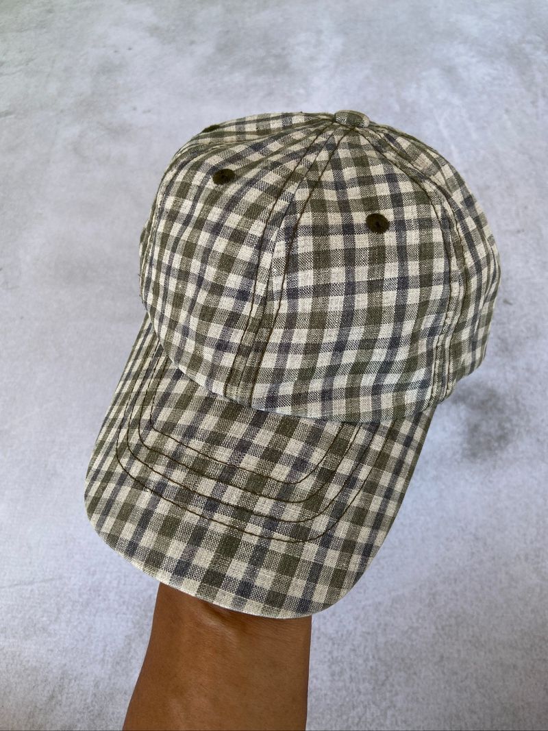 Casual hat gingham CASTANO by F.lli Ormezzano italy, foto 2
