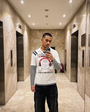 Undercroxx Double Layer Poem Skull Graphic Punk Style
