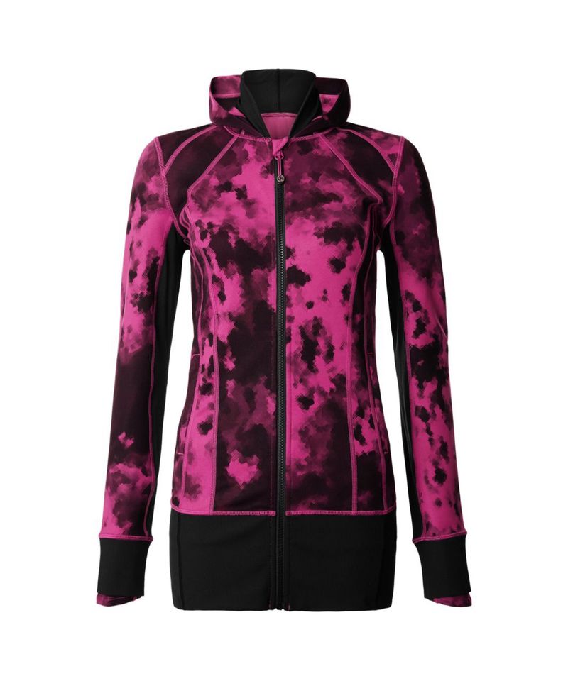 Lululemon blooming pixie rasberry black zip hoodie, foto 5