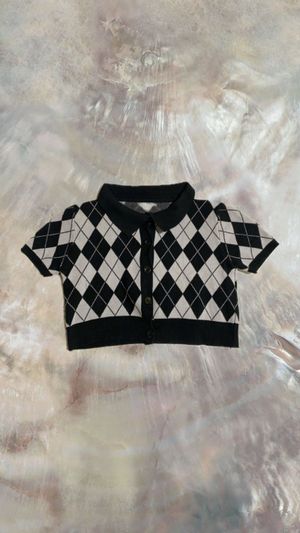 crop top motif knit