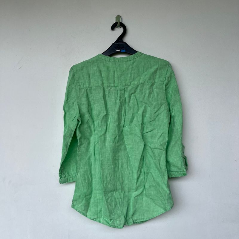 Light Soft Green Pure Linen Blouse, foto 5