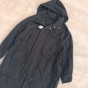 UNIQLO U parkas black on black double zipper.