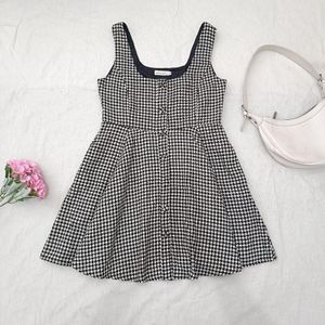 earth music & ecology Houndstooth Tweed Dress Japanese Prepp