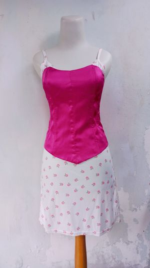 Bold Pink Corset Reworked Avant Garde Clean Look
