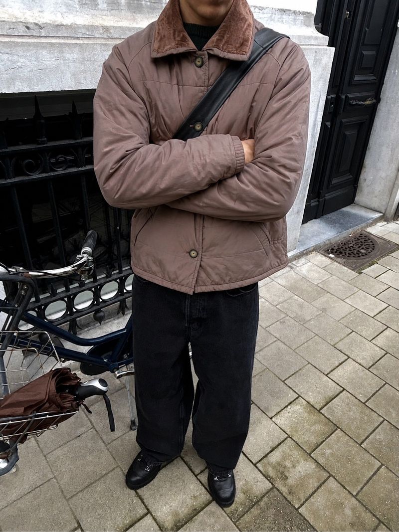 Transwork Brown Quilted Jacket, foto 2