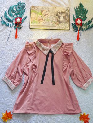 Blouse Pink Kawai Jiraikei Bye-bye Atasan Wanita