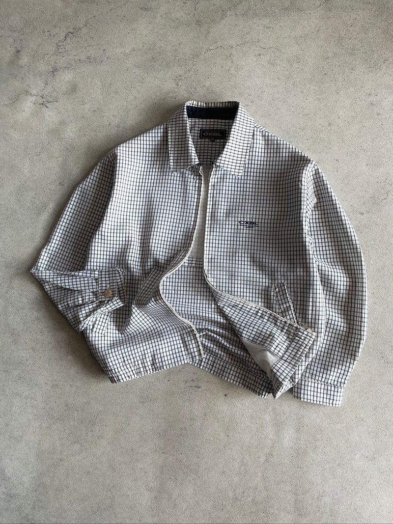 WHITE PLAID TARTAN CASUAL JACKET BY OXBL, foto 2