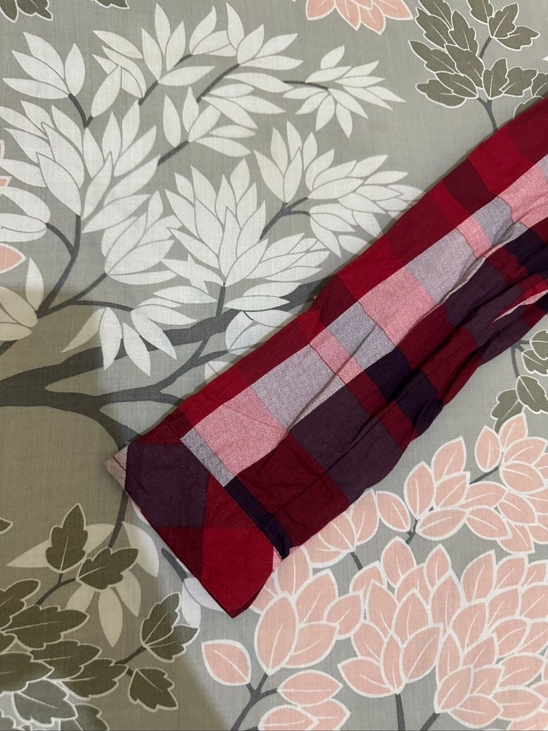 Flanel longline Shirt RODEO - Red Plaid, foto 5