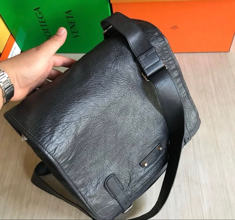 BALENCIAGA MESSENGER BLUE NAVY LEATHER, foto 2