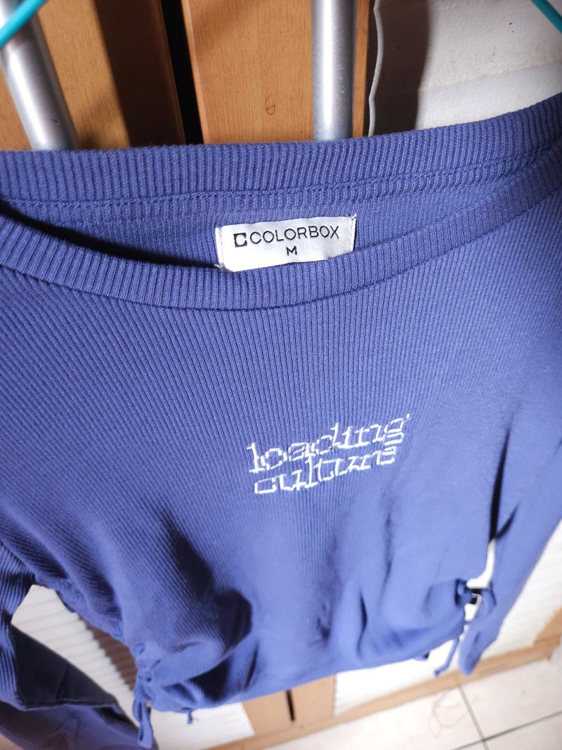 Crop top biru denim Colorbox, foto 4