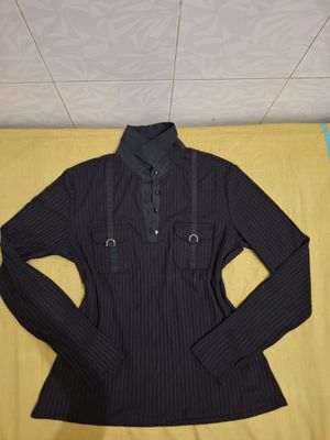 ​Black D-Ring Strap Longsleeve / Vintage Gothic Blouse