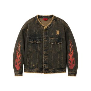 Vintage denim distressed ripped rock Japan metal