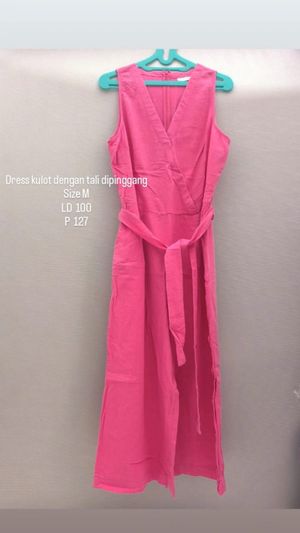 Terusan kulot dress pink