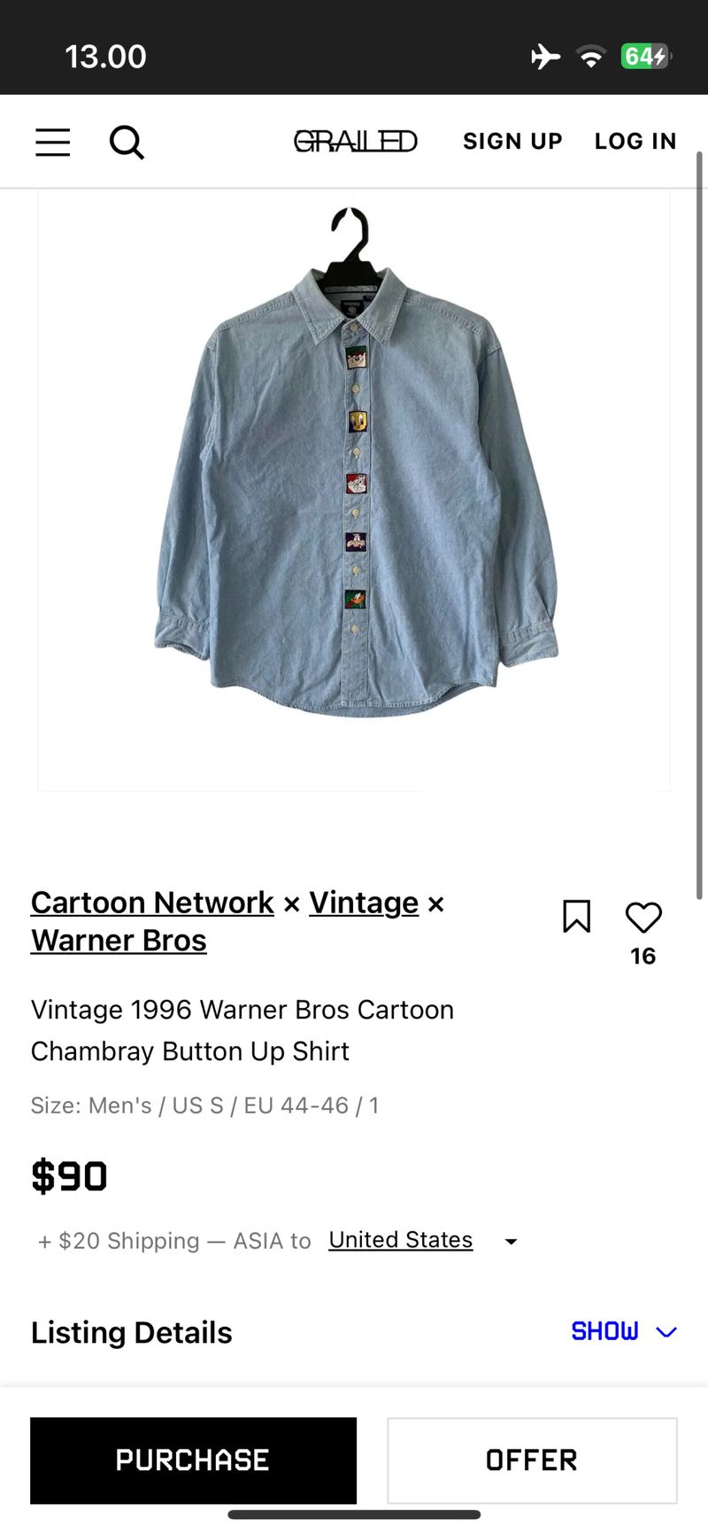 Kemeja vintage Warner Bros 1997, foto 4
