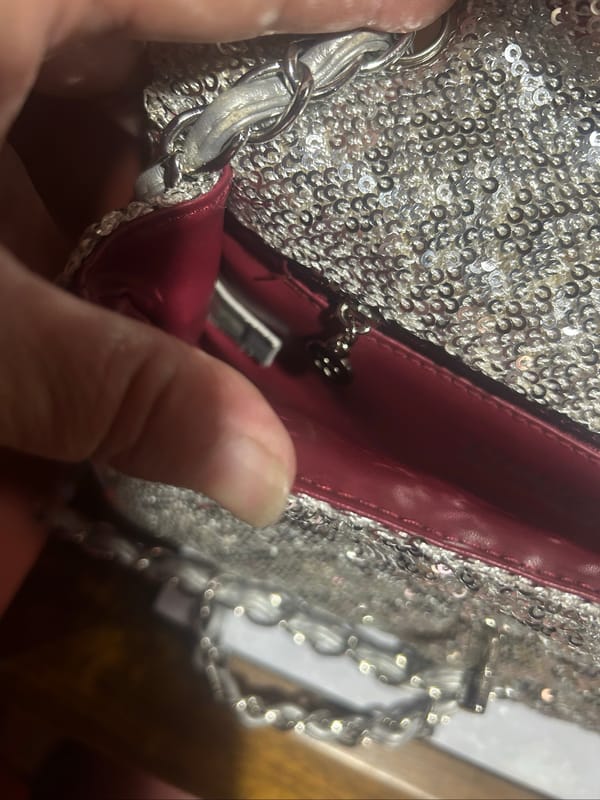 tas chael sequin white, foto 3