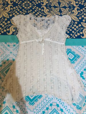 ribbon babydoll lace blouse