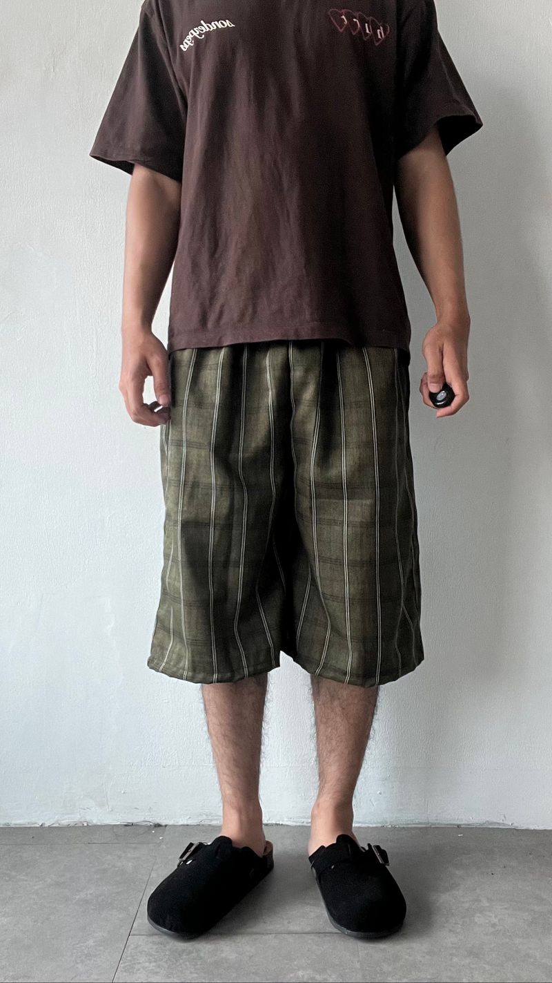 Plaid Short Pants Green Notag, foto 4