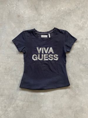 Viva Guess Fitted Tee Original Y2k Vintage Big Logo