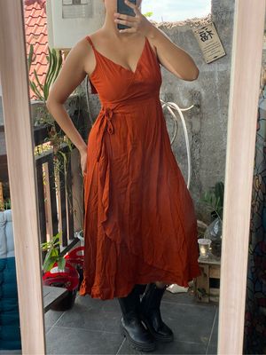 Casual Summer dress Wanita orange