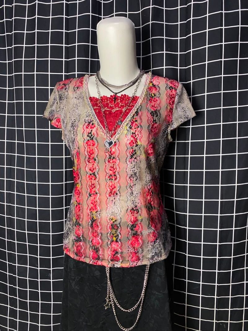 y2k solstice see trough shirt, foto 2