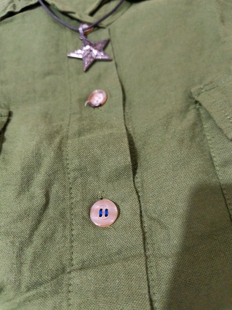 cropped olive green utility jacket / cargo jacket, foto 4