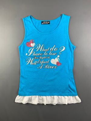 K Girl Aqualberry Dots Poem Ruffle Tanktop (S)