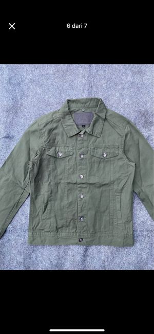 Military trucker jacket.