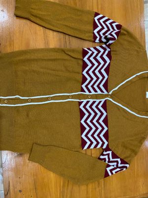 cardigan coklat motif