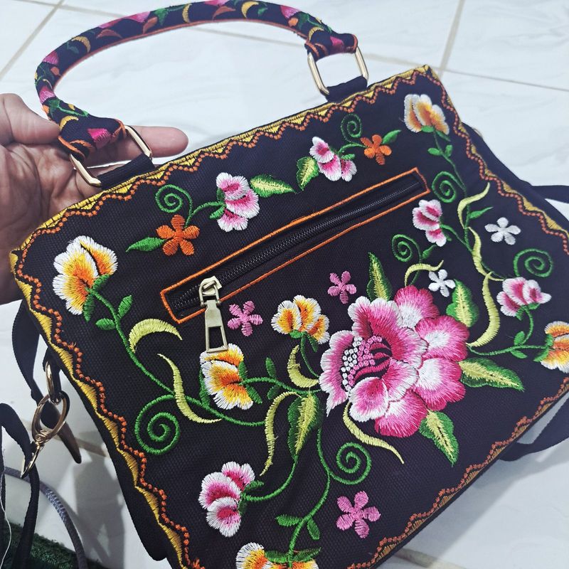 TAS BORDIR BUNGA 2 SISI, foto 4