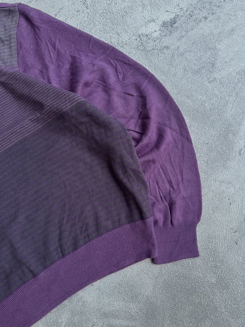 Solus knitwear vintage pattern half button grandpa sweater, foto 2