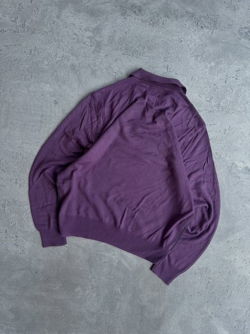 Solus knitwear vintage pattern half button grandpa sweater, foto 5