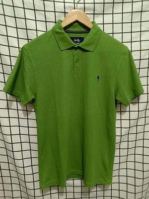 Kaos polo hijau lengan pendek pria | skelly size M