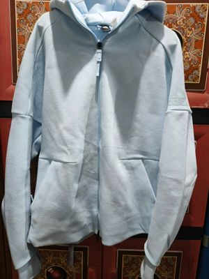 Adidas Z.N.E. Light Blue Zip-Up Hooded Jacket