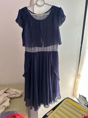 Dress navy wanita