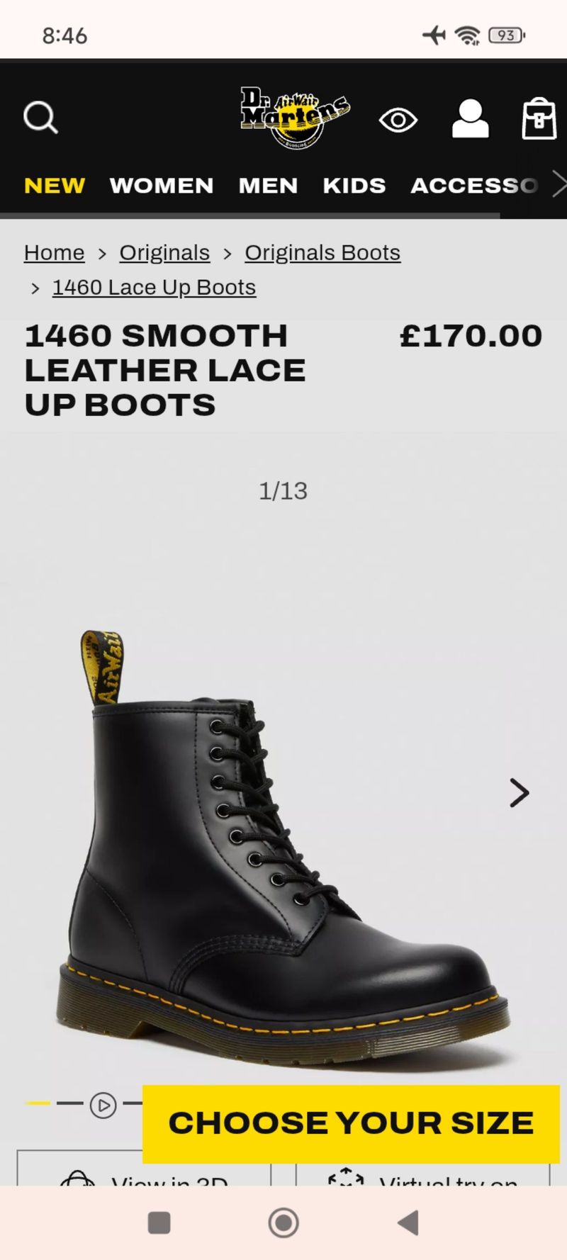 DR MARTENS 1460 Blacksmooth Made in Thailand, foto 2