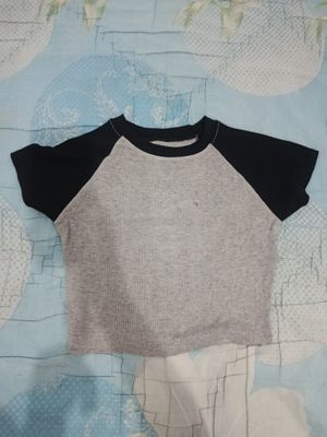 Streetwear Emo Crop top Wanita black gray