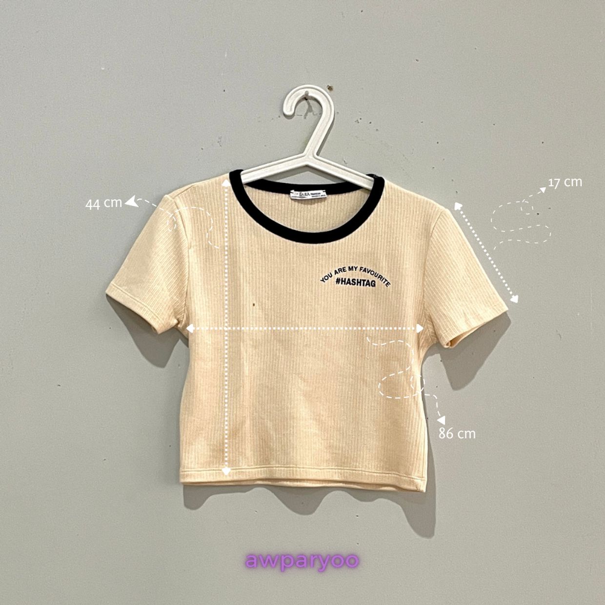 ZARA Casual T-shirt Wanita black cream