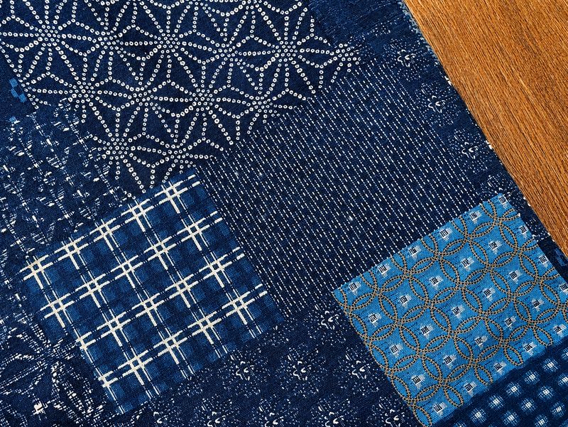 Handmade Indigo Patchwork Pattern Japan Fabric Drawstring Ba, foto 6