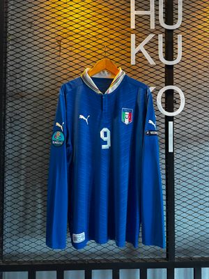 ITALY Home Jersey Long Sleeve Euro 2012 Balotelli #9
