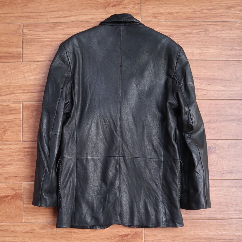 Casual Leather jacket Pria black, foto 5