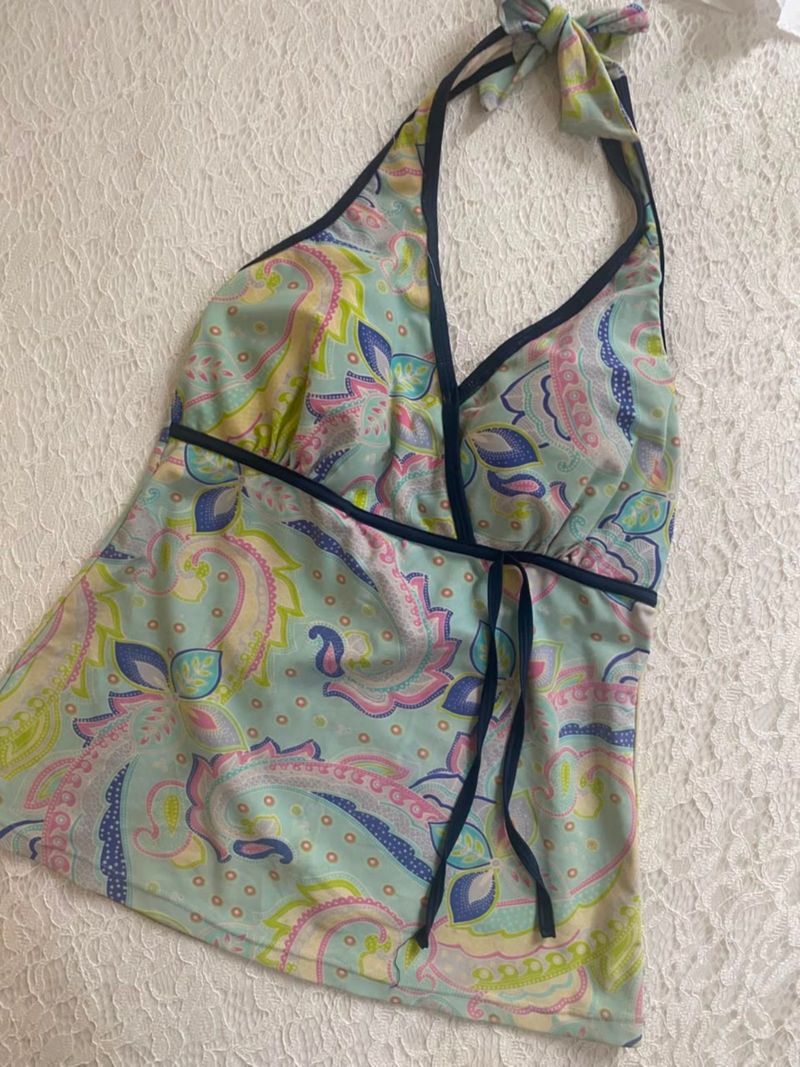 Spring summer y2k halter top paisley, foto 2