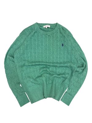 US POLO ASSN CABBLE KNITWEAR BOXY SHIRT