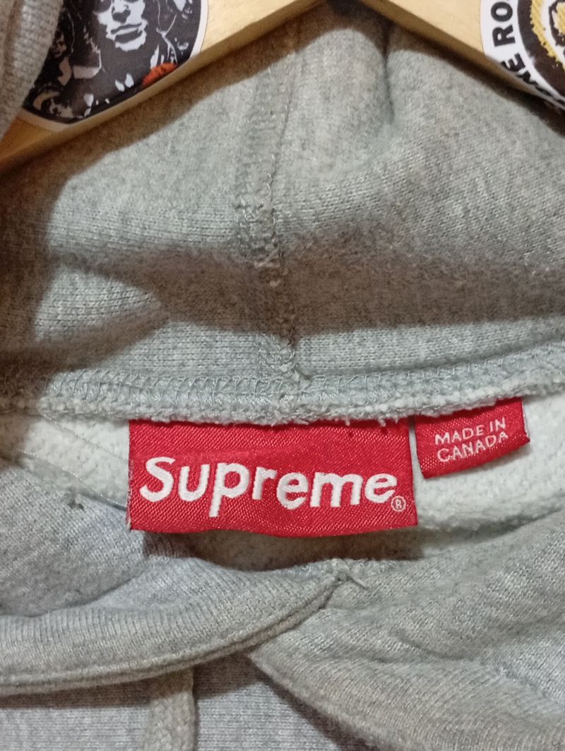 SUPREME RED ON GREY BOX LOGO HODDIE FE-16, foto 3