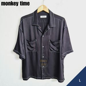 Monkey Time Kemeja Open Collar Black Size L
