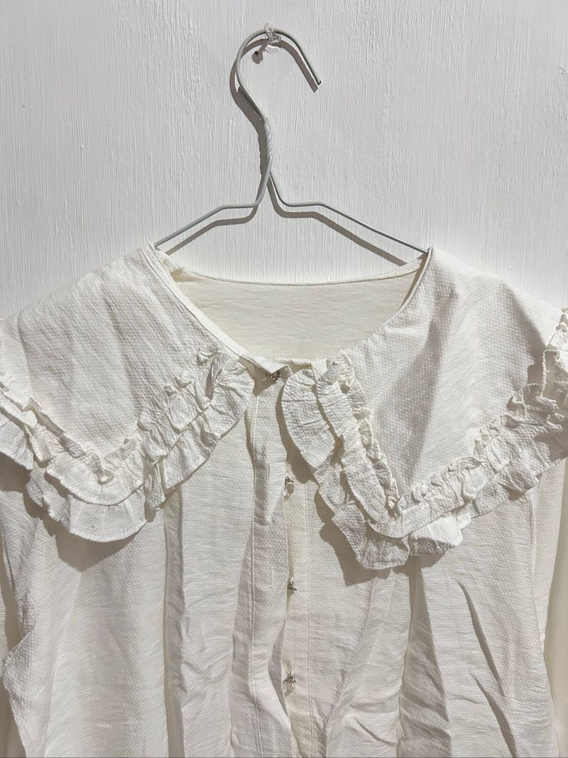 Blouse putih coquette vintage, foto 2